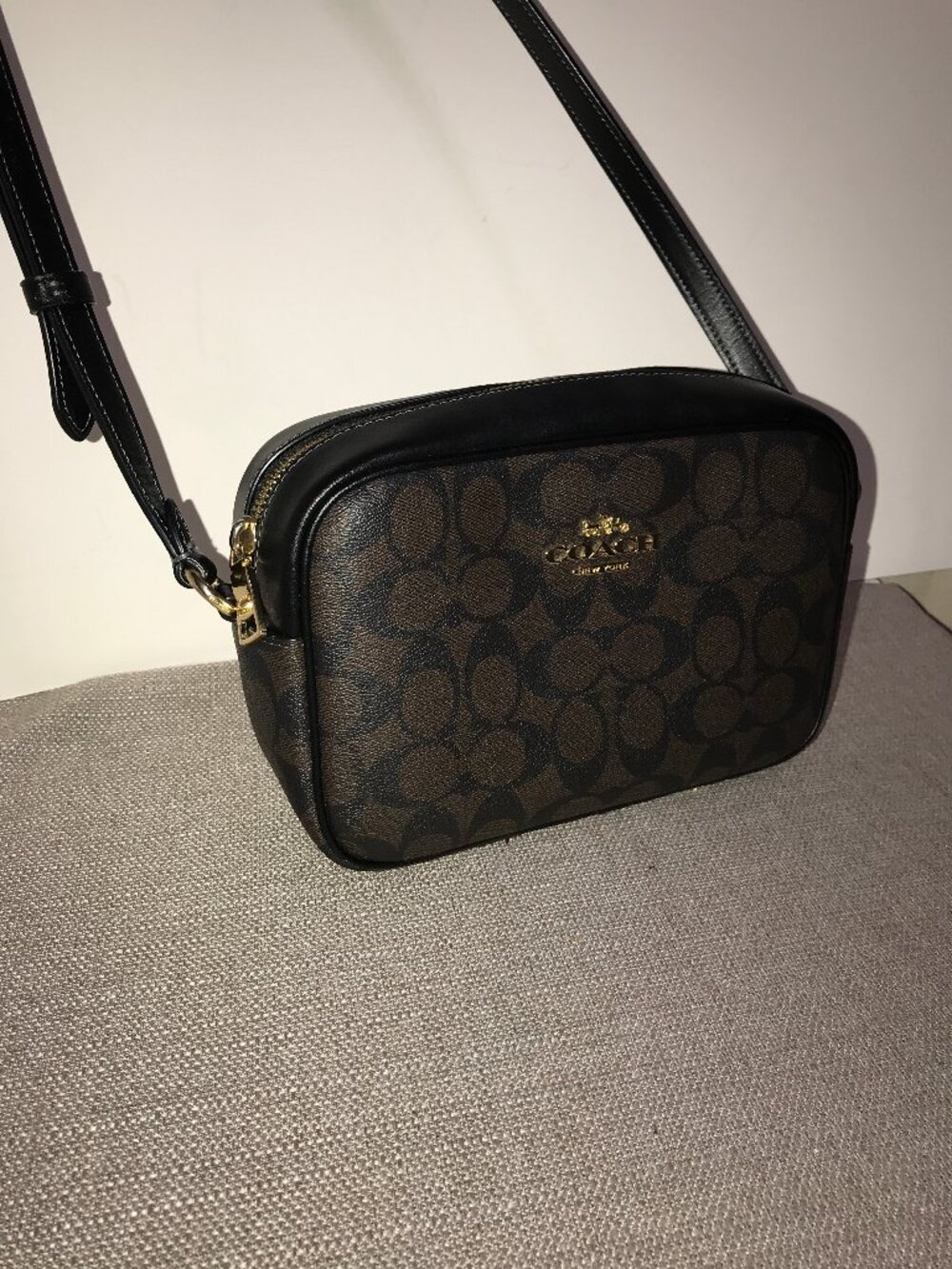 Coach Brown/Black Signature Small Crossbody Bag - Picture 2 of 15
